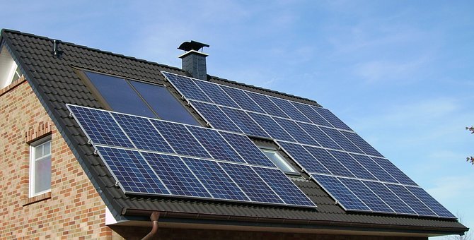 Solar Panel Array, Roof, Home, House