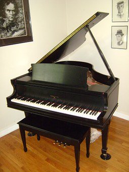 Piano, Grand Piano, Black, Instrument