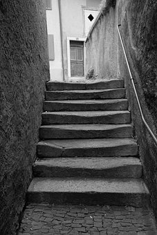Stairs, Steps, Concrete, Town, Village