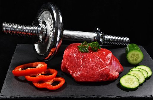 Meat, Dumbbell, Cucumber, Pepper, Food